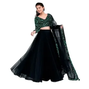 Bandhani net lehenga