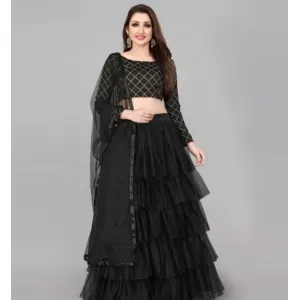 Satin Net crowny Lehenga 