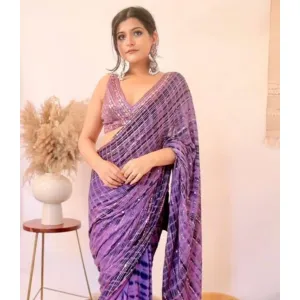 Georgette purple saree 