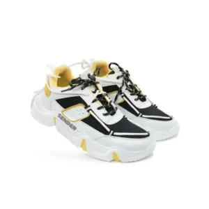 Golden colorblocked sports shoe 