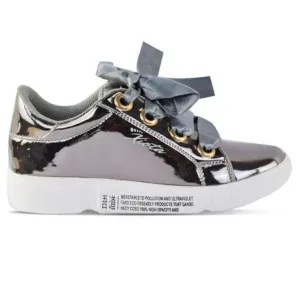 Fancy synthetic grey sneakers