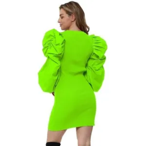 Super puffy  stretchable neon dress 