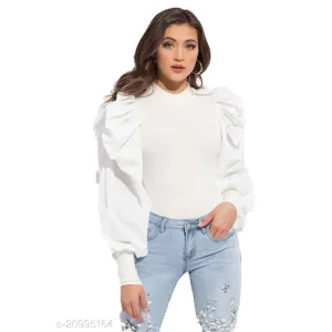 Super puffy sleeves white top