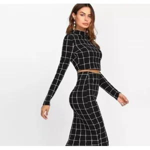 Two piece black lined dress 