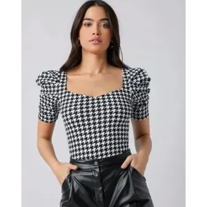 Houndstooth print top
