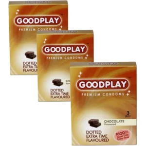 Goodplay Set Of 3 Chocolate Flavoured 1600 Dotted Extra Time Condom