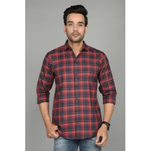 Men Checkered Casual Maroon, Blue Shirt
