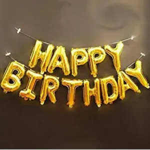 Golden Happy Birthday Banner Foil 