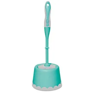 Spotzero by Milton Round Toilet Brush with Caddy (Aqua Green)

