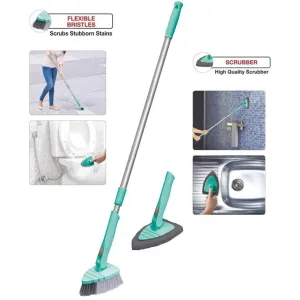 Livronic® Spotzero Polypropylene Bathroom Cleaning Comfort Brush and Scrubber Combo for Fl