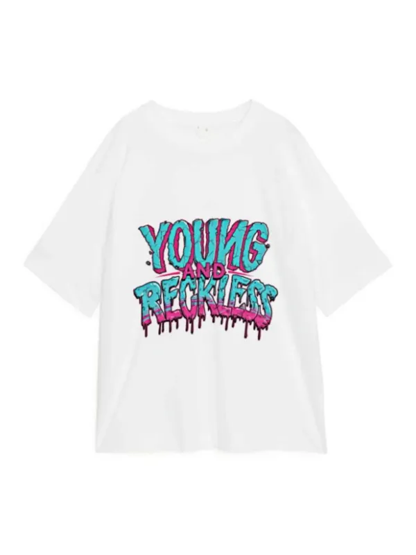 "YOUNG & RECKLESS" Designed Pure Cotton T-Shirt 