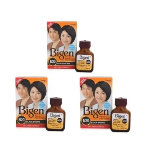 Bigen Powder Hair Color - Black Brown N20 (pack of 3) | 18g
