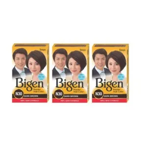 Bigen Powder Hair color - Dark Brown N30 (pack of 3) | 18g
