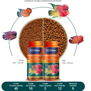 INTAN-FLOWERHORN PELLETS [BIG]﻿ (FLOATING PELLETS)  [loose pack] 50,100 grams 