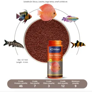 INTAN- FAUX WORMS 
(SLOW SINKING STICKS)  [loose pack] 20,50 grams 