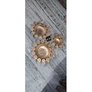 Set Of 3 Metal Diya Urli✨