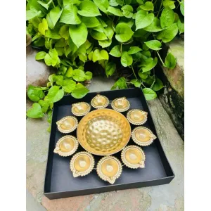 Metal  Urli with Black Box