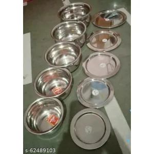 62489 103- stainless steel pots with lid pack of 5