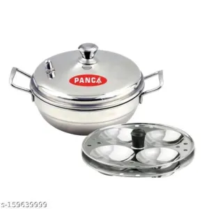 159639999-stainless steel idly cooker with 8 cavity 2 plates 4 cavities each