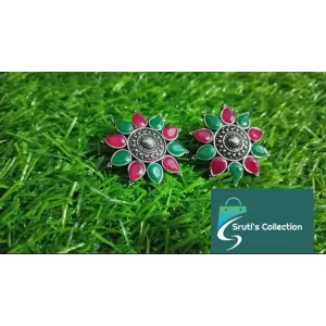 Oxidised colourful earings