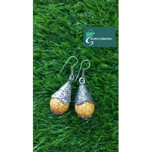 Oxidised light yellow earings