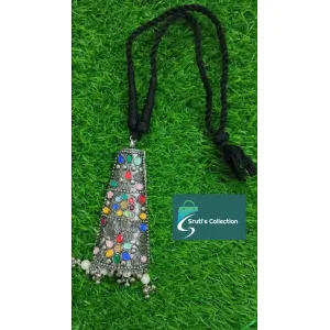 Oxidised multicolour statement choker