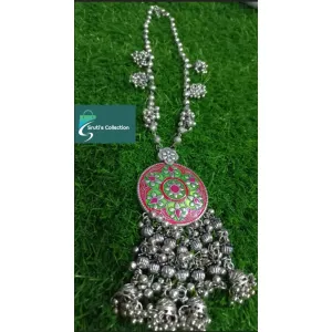 Oxidised statement neckpiece