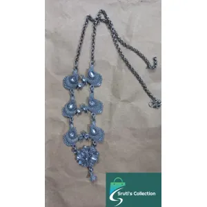 Oxidised peacock neckpiece