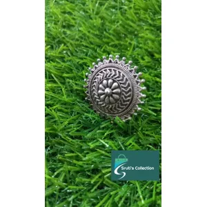 German silver floral ring