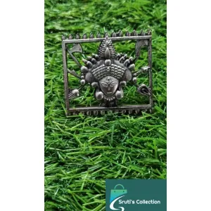 Oxidised Maa Durga Fingure Ring