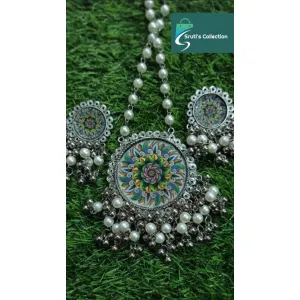 Handpainted Oxidised Necklace Set