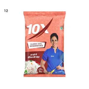10X classic XXXL long grain basmati steam rice 1 kg