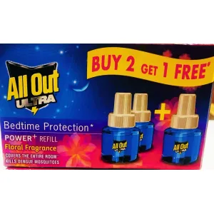 ALL-OUT ULTRA Refill - 3 x 45 ml ( BUY 2 GET 1 FREE ) Floral Fragrance