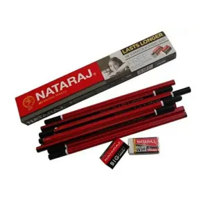 NATRAJ Pencil Box ( Pack of 10 Pencils, 1 Eraser & 1 Sharpener ) 