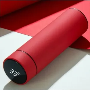 LED Display Temperature Water Bottle 500 ml Hot & Cool - RED