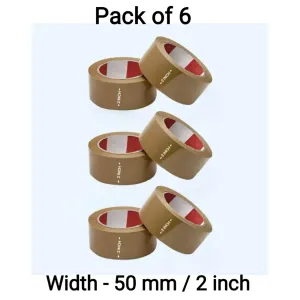 Brown Cellotape - 2 inch (Pack of 6, 35 mtr. approx.) 