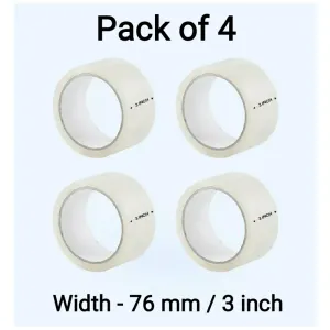 White (Transparent) Cellotape - 3 inch (Pack of 4, 35 mtr. approx.) 