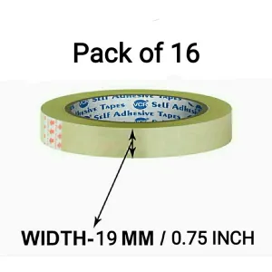 White (Transparent) Cellotape - 0.75 inch (Pack of 16, 35 mtr. approx.) 