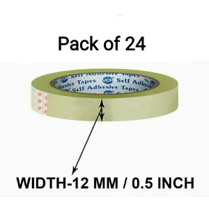 White (Transparent) Cellotape - 0.5 inch (Pack of 24, 35 mtr. approx.) 