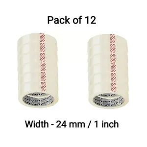 White (Transparent) Cellotape - 1 inch (Pack of 12, 35 mtr. approx.) 