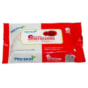 Pro Skin Rose Water Refreshing Wipes - 25 pcs