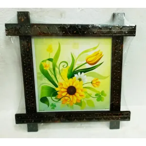Modern Art Cross Wooden Painting Frame ( 17 x 17 inch ) 