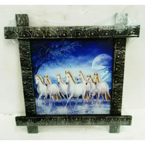 Five (5) Horses Cross Wooden Painting Frame ( 17 x 17 inch ) 