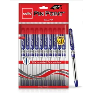 CELLO Pinpoint Ball Pen (Pack of 10, Blue) 