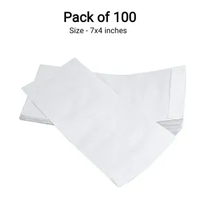 White Paper Envelope (Pack of 100, Size - 7 x 4 Inches) 