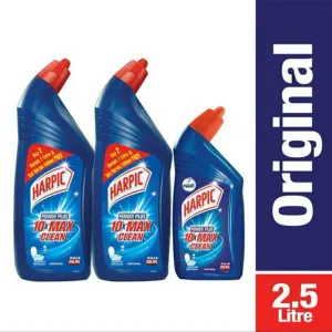 Harpic Power Plus Original Disinfectant Toilet Cleaner 1 L (Buy 2 Get 1 - 500 ml Free) 