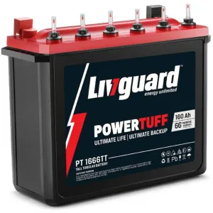 Livguard 160Ah POWERTUFF Tall Tubular Long Life Inverter Battery for Small Office, Home