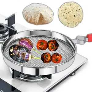 Subham Stainless Steel Grade Phulka Grill fro Gas Stove, Steel Papad Jali Brinjal Roaster.