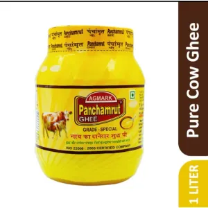 Panchamrut 1 Litre Desi Cow Ghee| AGMARK Cow Desi Ghee| Cow Ghee (Pack of 1)