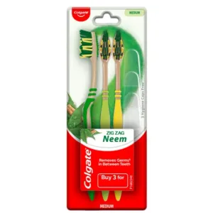 Colgate Zig Zag Neem Deep Cleaning (Medium) Toothbrush 3 pcs